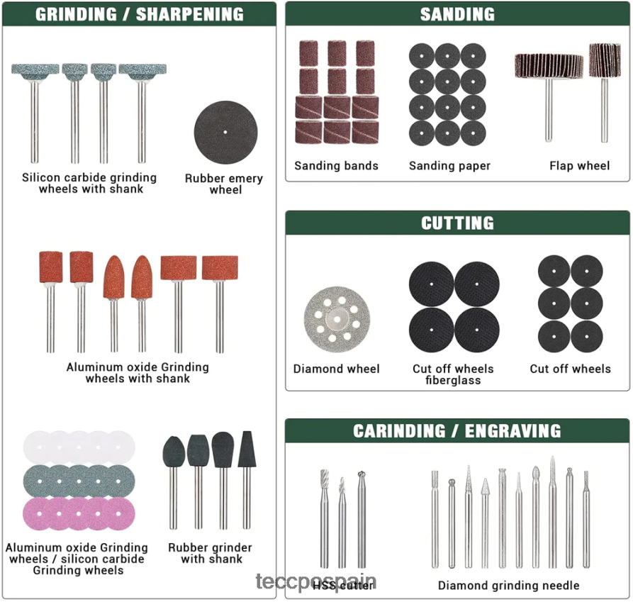 20642D44 TECCPO kit de accesorios para herramientas rotativas accesorios