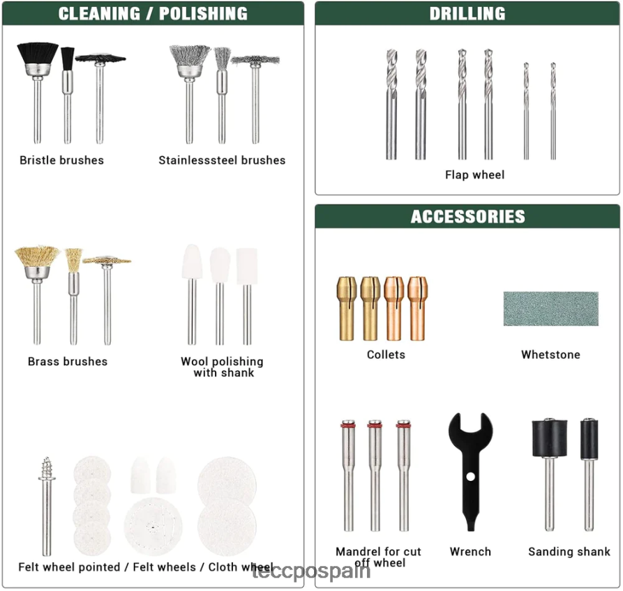 20642D44 TECCPO kit de accesorios para herramientas rotativas accesorios