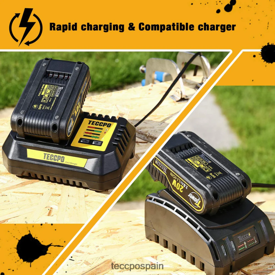 20642D66 TECCPO Batería recargable de iones de litio de 20/18v máx. 2.0ah para todas las herramientas eléctricas inalámbricas de 20/18v - zpk18hs2000 accesorios