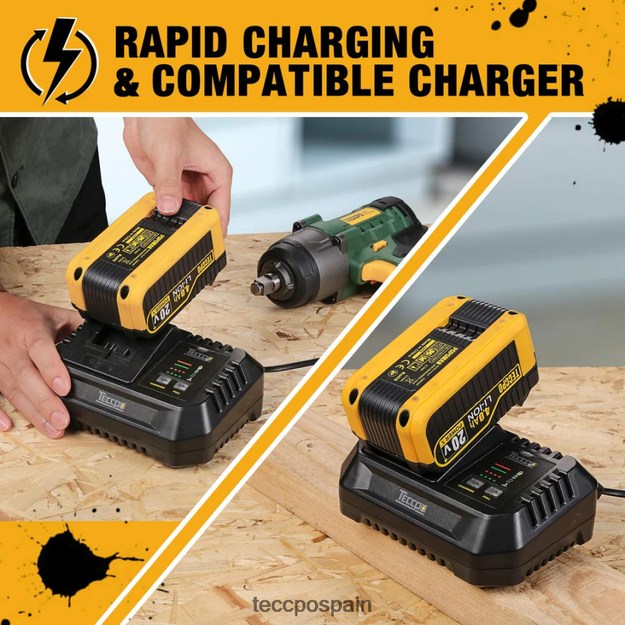 20642D67 TECCPO Batería de gran capacidad de iones de litio de 20/18v máx. 4,0 ah accesorios