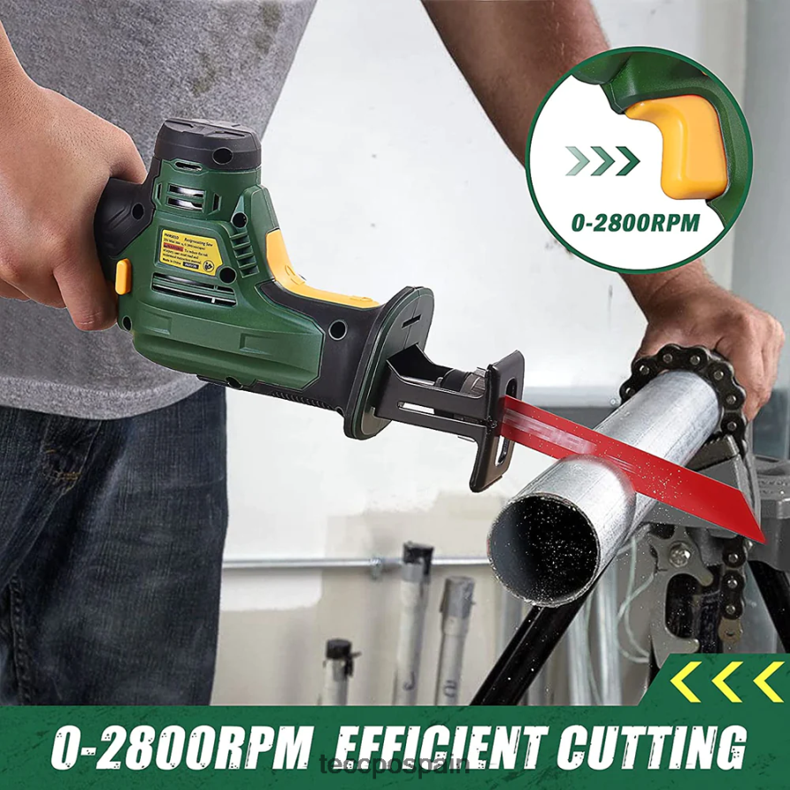 20642D22 TECCPO Sierra alternativa inalámbrica de 20v. carpintería