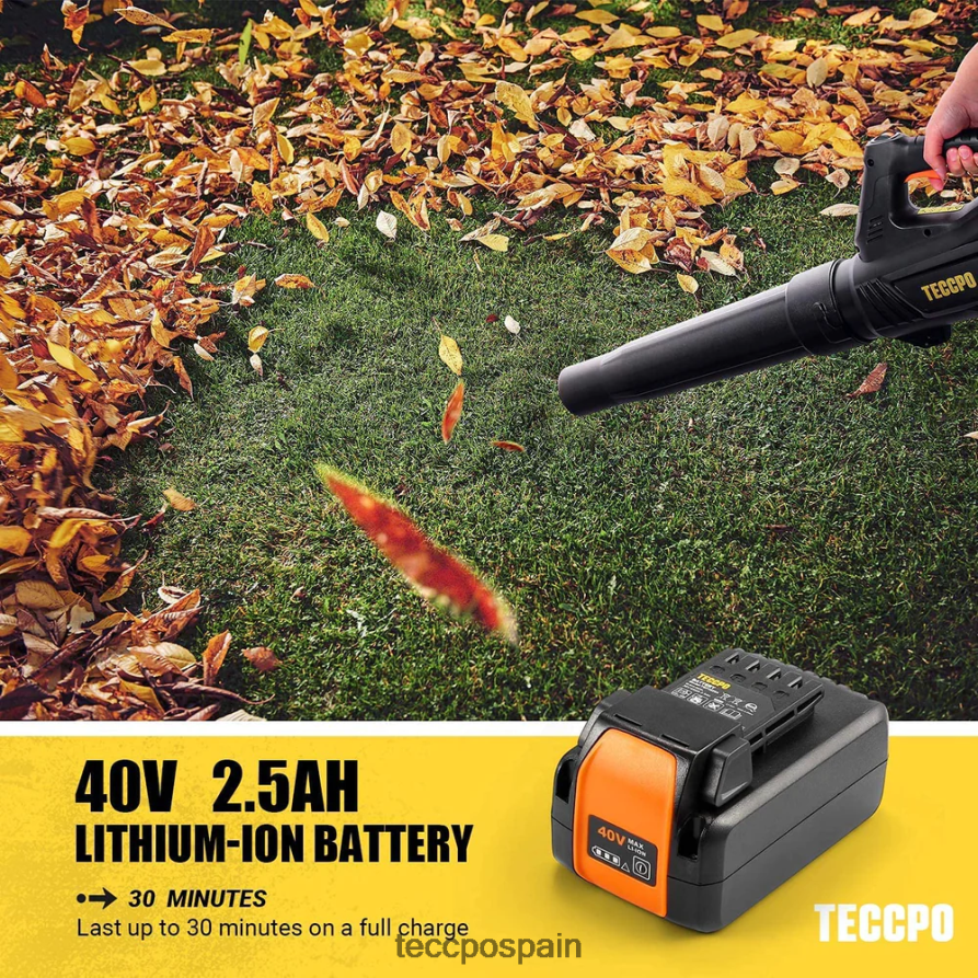 20642D58 TECCPO Soplador de hojas sin escobillas inalámbrico de 40v cuidado del jardín
