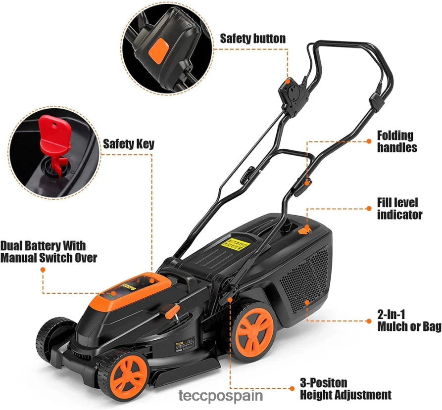 20642D59 TECCPO cortacésped inalámbrico 40v cuidado del jardín