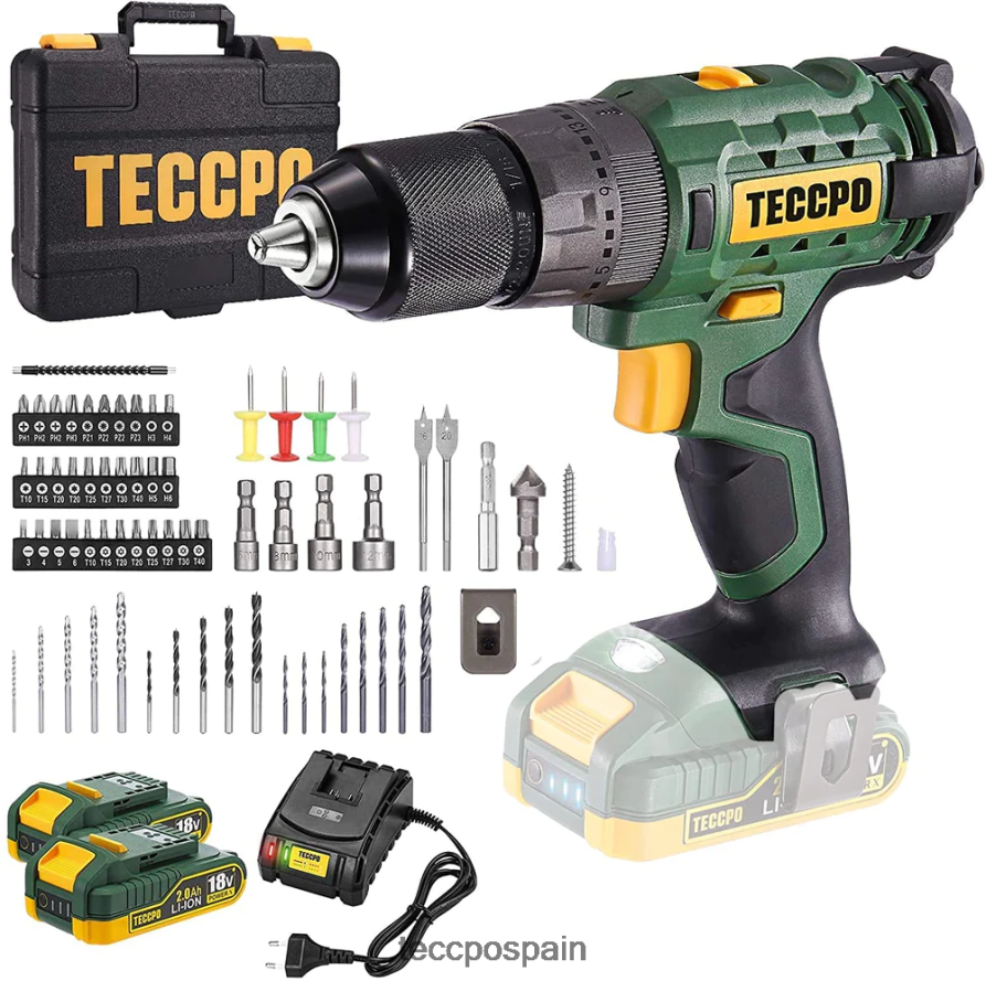 20642D14 TECCPO destornillador inalámbrico 45 nm taladros y conductores
