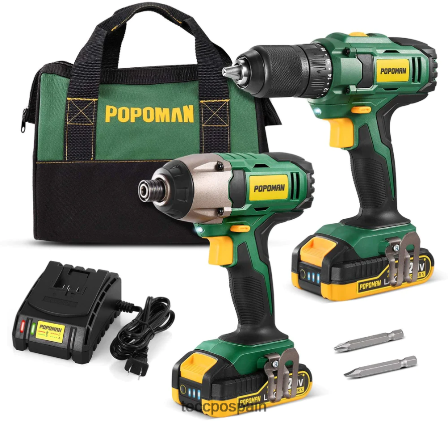 20642D7 TECCPO kit combinado de taladro popoman taladros y conductores